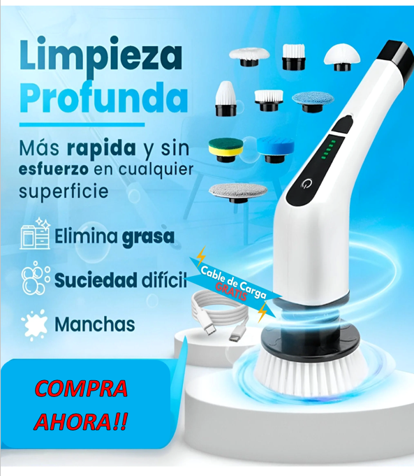 ✨ ¡Limpia sin esfuerzo con el Cepillo Eléctrico 9 en 1! ✨