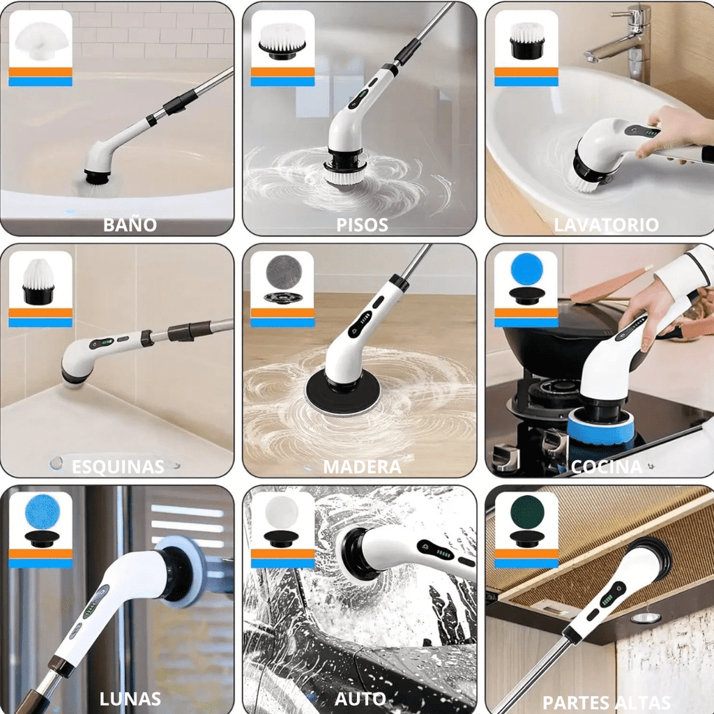 ✨ ¡Limpia sin esfuerzo con el Cepillo Eléctrico 9 en 1! ✨